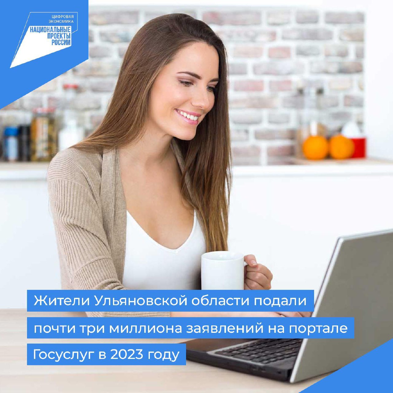 Жители Ульяновской области подали почти три миллиона заявлений на портале Госуслуг в 2023 году.